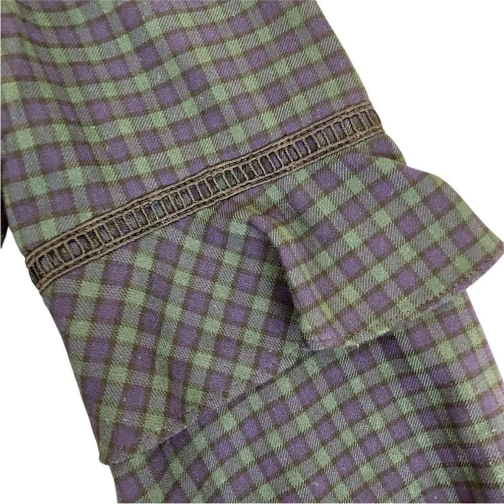 Loft Tartan Shift Dress Balloon Bell Sleeve - Picture 5 of 16